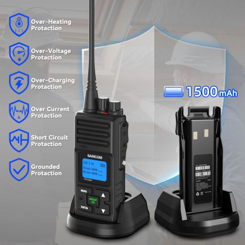 Radio de dos vías SAMCOM FPCN30A 5W 20 canales pack de 9