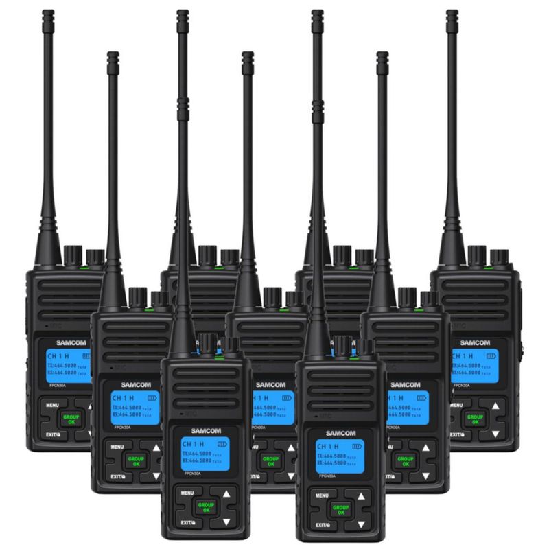 Radio de dos vías SAMCOM FPCN30A 5W 20 canales pack de 9
