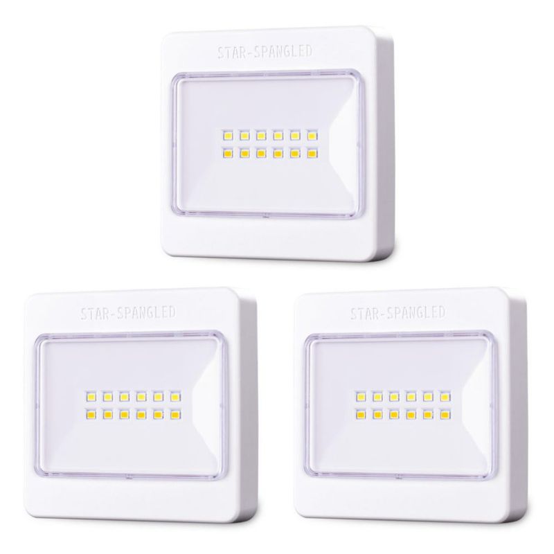 Luz LED tipo puck STAR-SPANGLED de 9 cm regulable – Pack de 3