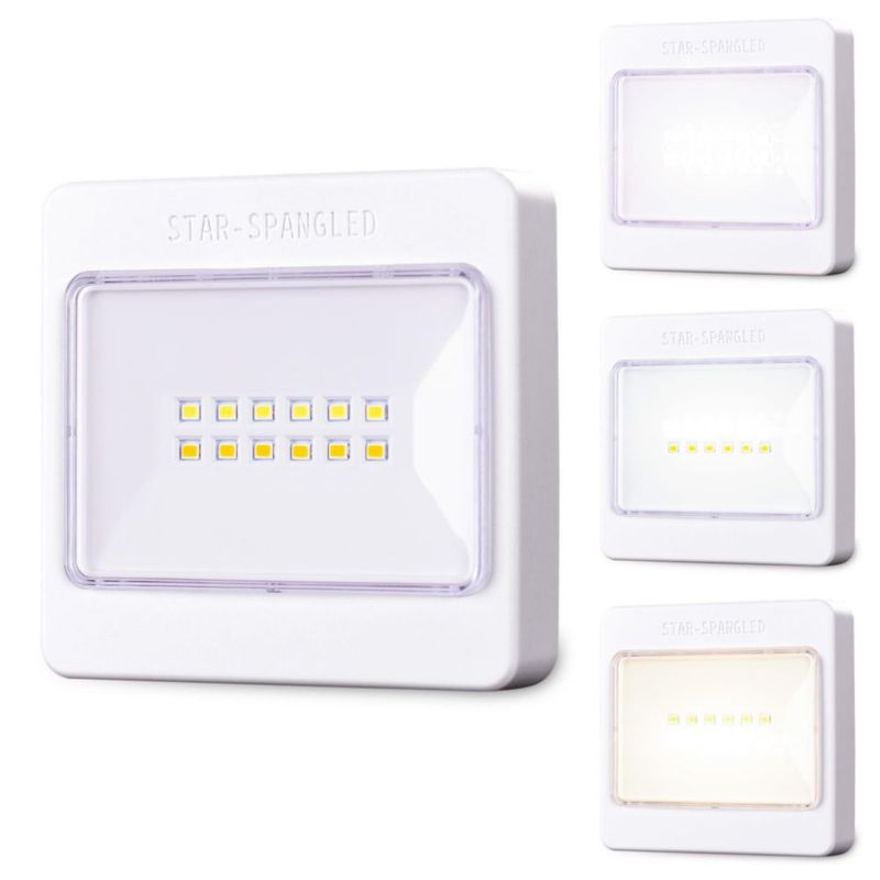 Luz LED tipo puck STAR-SPANGLED de 9 cm regulable – Pack de 3
