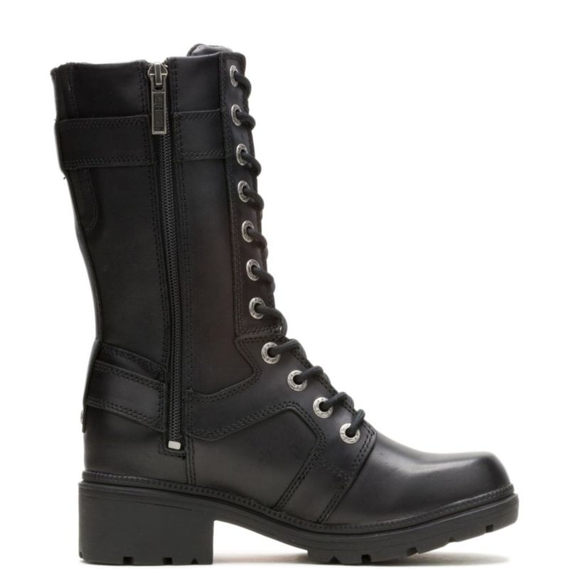 Bota Harley‑Davidson EDA de Cuero para Mujer Negra Talla 11