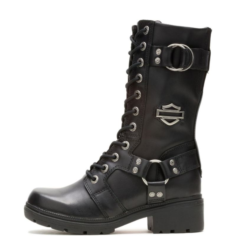 Bota Harley‑Davidson EDA de Cuero para Mujer Negra Talla 11