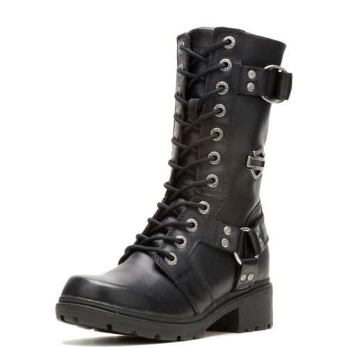 Bota Harley‑Davidson EDA de Cuero para Mujer Negra Talla 11