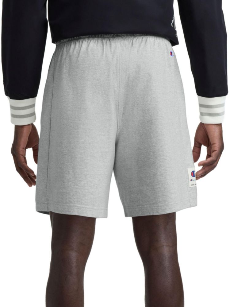 Shorts Champion de algodón jaspeado con logo tipográfico 18 cm – Talla XL