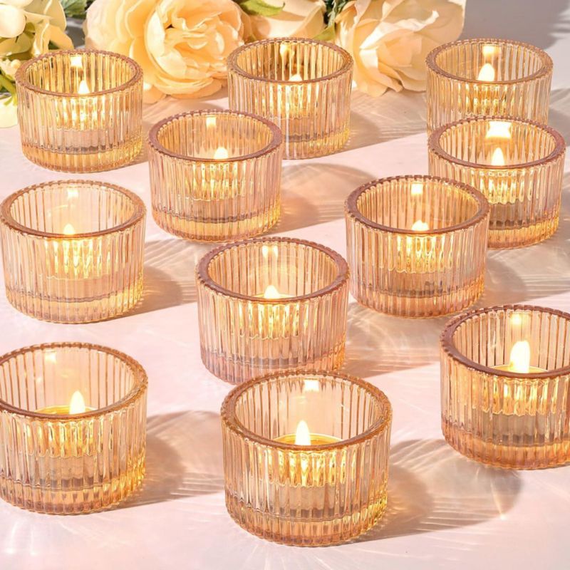 Portavelas HAVITI Pack de 24 para Tealight Dorado