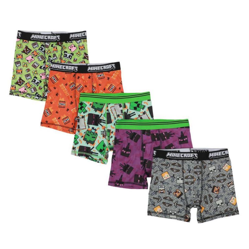 Bóxer Bioworld Minecraft Pack de 5 unidades multicolores