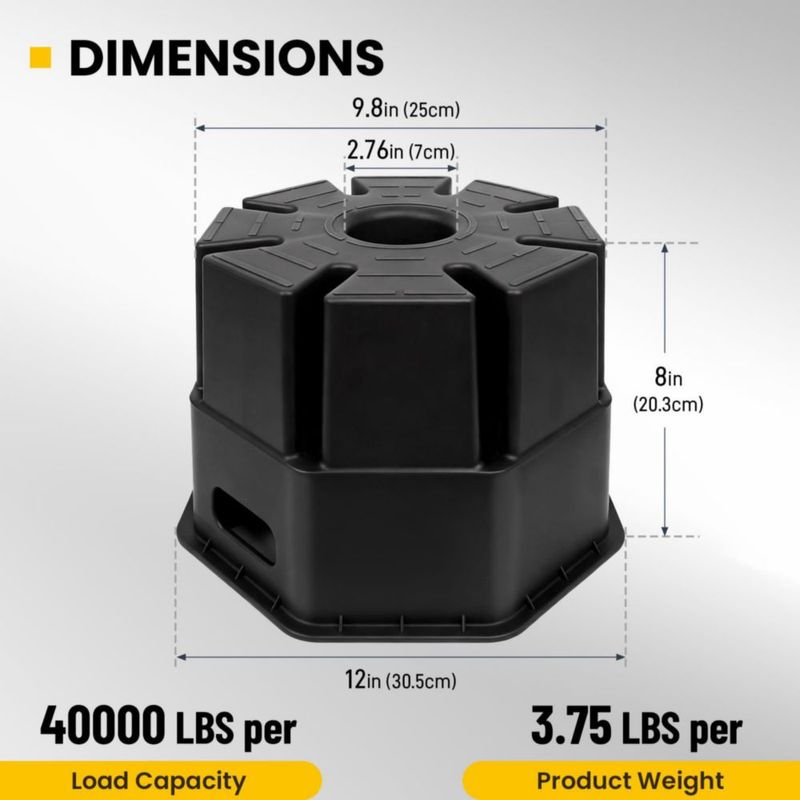 Bloques de Cuña para RV HOXWELL 4 uds 20 cm Negro con Bolsa
