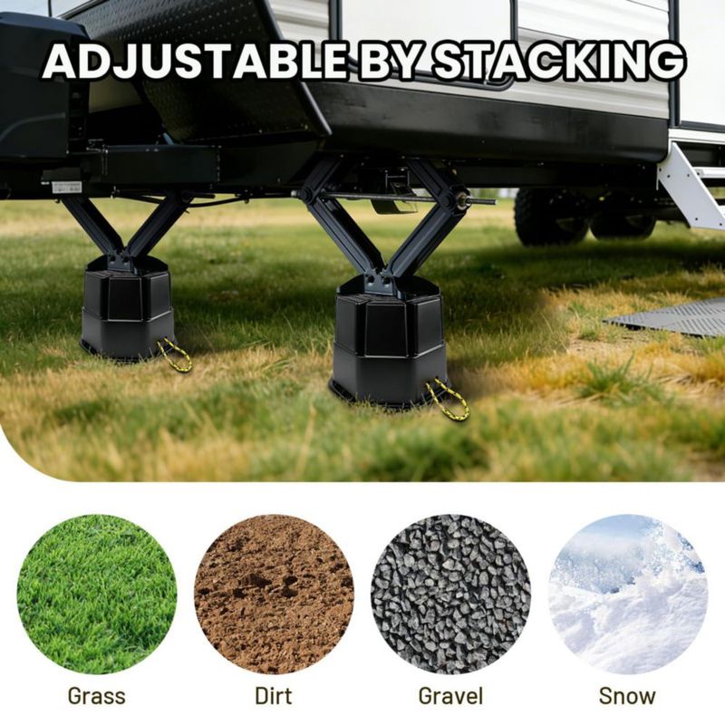 Bloques de Cuña para RV HOXWELL 4 uds 20 cm Negro con Bolsa