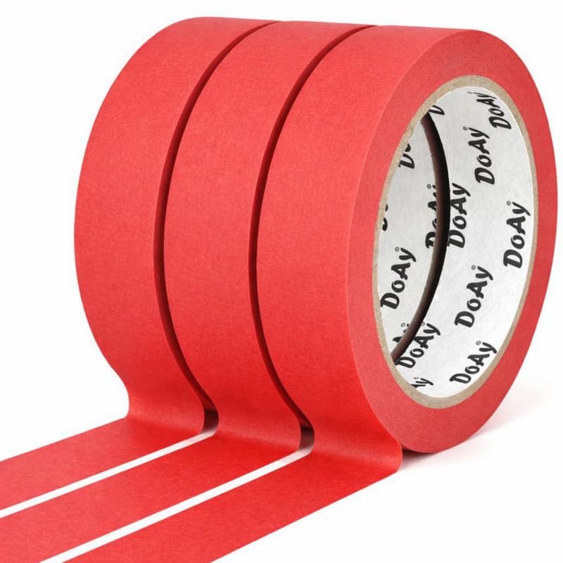 Cinta de pintor DOAY 3 unidades 25 cm 270 pies (82 m) rojo