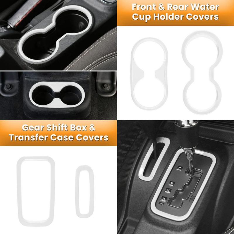 Kit de molduras interiores E-cowlboy para Jeep Wrangler JK 2011‑2018 (blanco)