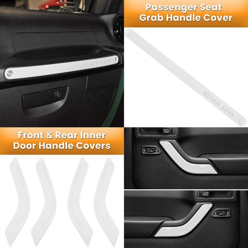 Kit de molduras interiores E-cowlboy para Jeep Wrangler JK 2011‑2018 (blanco)