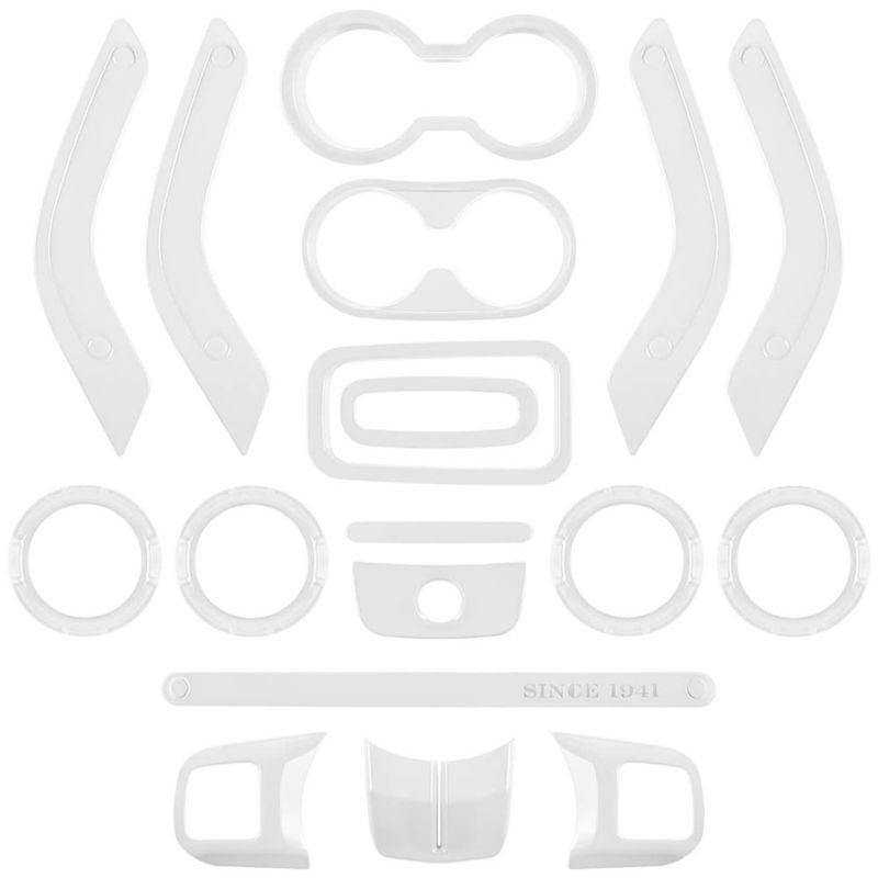Kit de molduras interiores E-cowlboy para Jeep Wrangler JK 2011‑2018 (blanco)