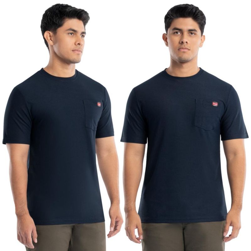 Camiseta Wrangler azul marino pack de 2 talla grande UPF 40