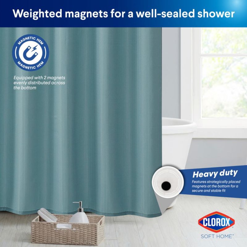 Cortina de Ducha Clorox Aqua 178 cm x 183 cm con 12 Ganchos