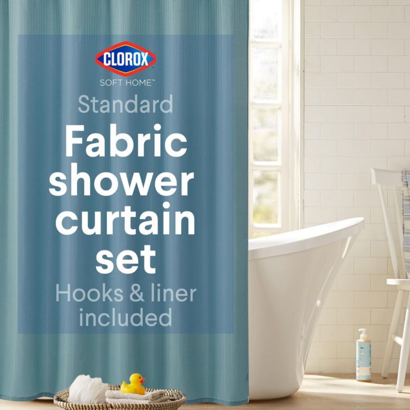 Cortina de Ducha Clorox Aqua 178 cm x 183 cm con 12 Ganchos