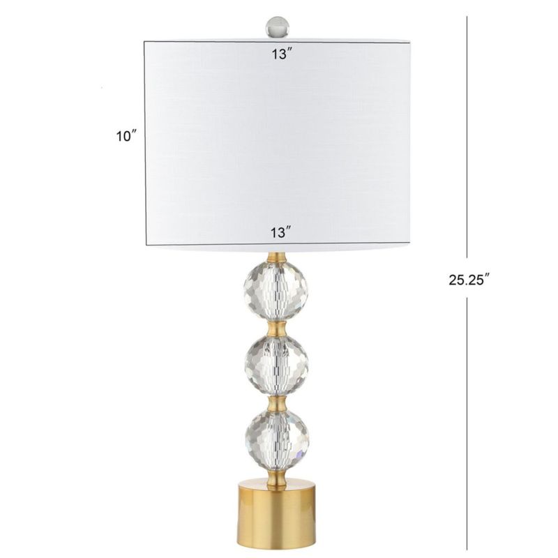 Lámpara de mesa JONATHAN Y 64 cm cristal transparente/latón dorado