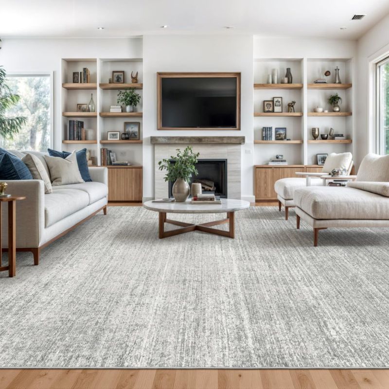 Alfombra de área Valenrug 122x152 cm Gris Lavable Antideslizante