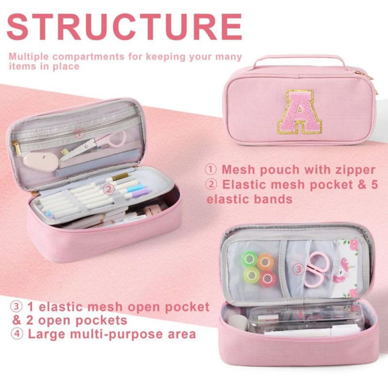 Estuche de lápices YOOLIFE rosa 24 × 6 × 11 cm para niñas