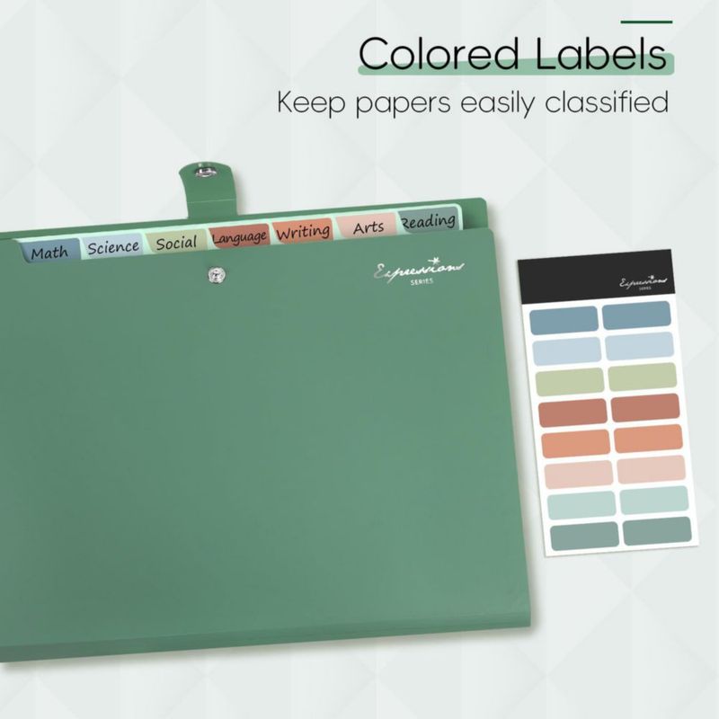 Carpeta de archivo Sooez de 8 bolsillos color lila claro