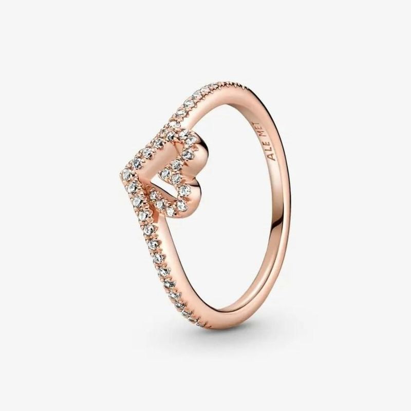 Anillo PANDORA Sparkling Wishbone Heart 7.5