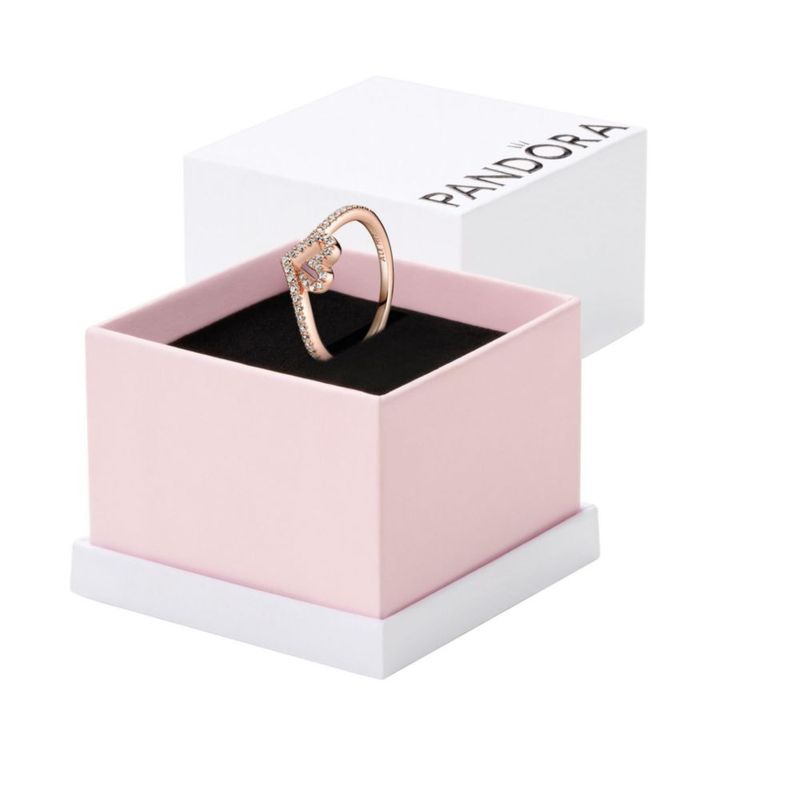 Anillo PANDORA Sparkling Wishbone Heart 7.5