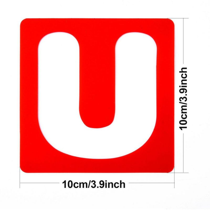 Plantillas de letras TecUnite 26 piezas 10 cm rojo azul y amarillo