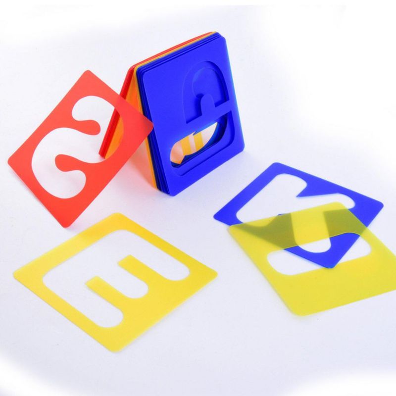 Plantillas de letras TecUnite 26 piezas 10 cm rojo azul y amarillo