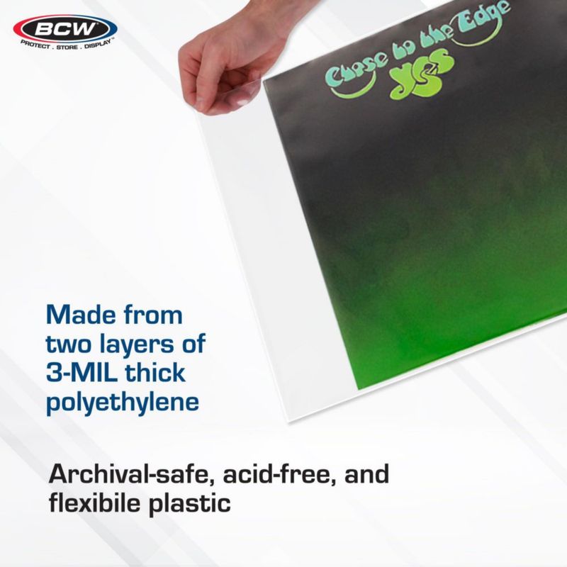Fundas para discos BCW paquete de 200 para LP de 12" archivado de vinilo