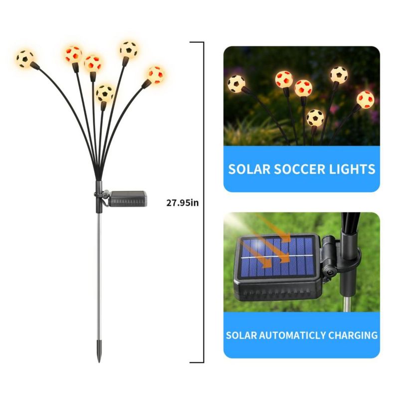 Luces solares ASMAD 8 unidades con diseño de balón de fútbol impermeables para exteriores