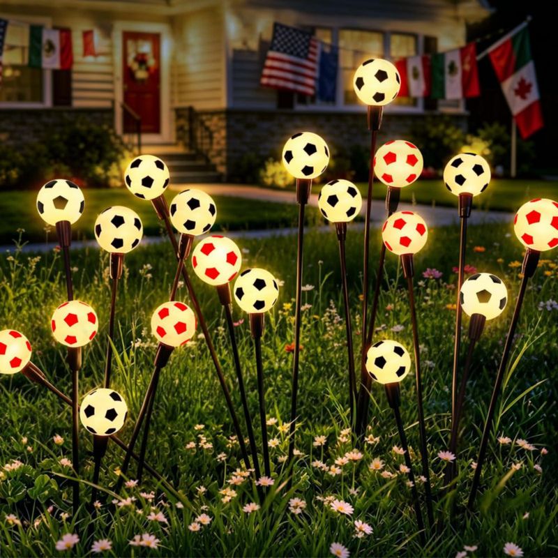 Luces solares ASMAD 8 unidades con diseño de balón de fútbol impermeables para exteriores