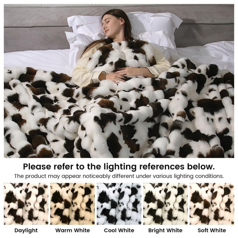 Manta SpottedCozy con Estampado de Vaca Pelaje Sintético Ultra Suave