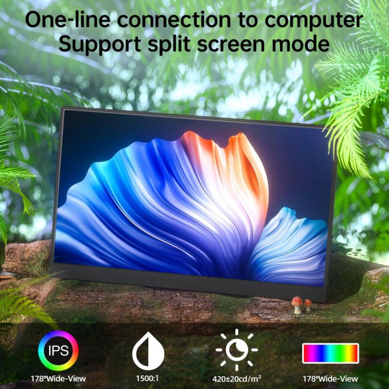 Monitor kksmart 173" Full HD 1080p 60 Hz USB‑C portátil