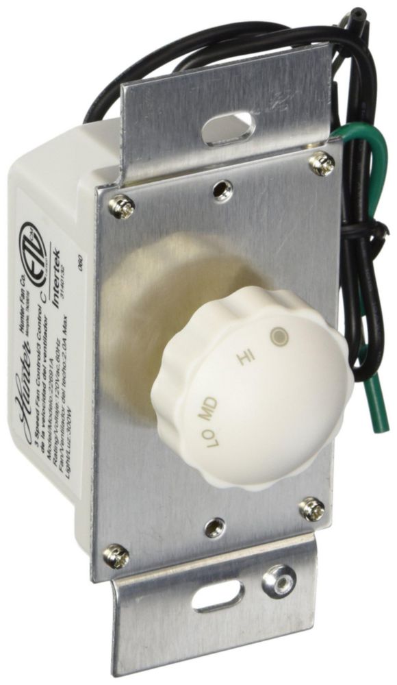 Control de Pared para Ventilador de Techo Hunter Original Blanco 120V