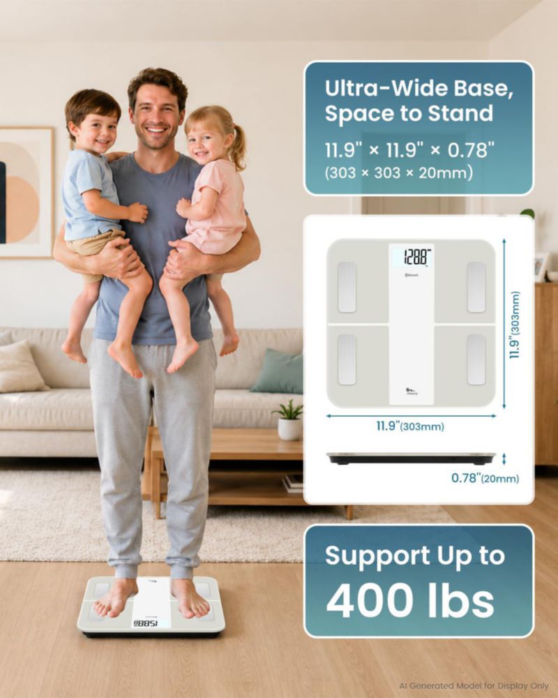 Báscula inteligente recargable por USB Himally para peso corporal