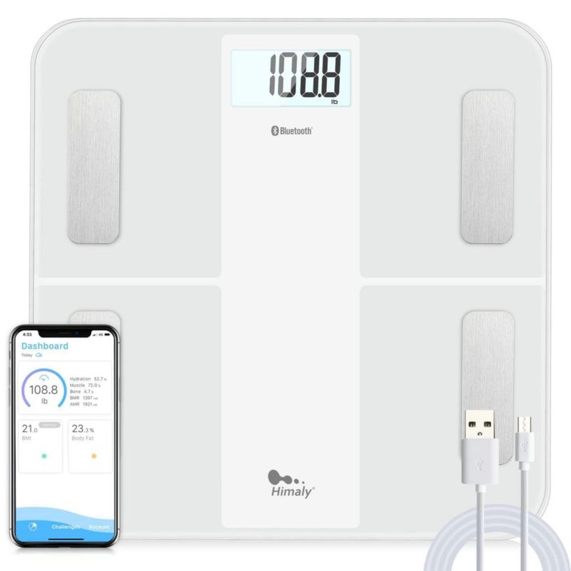 Báscula inteligente recargable por USB Himally para peso corporal