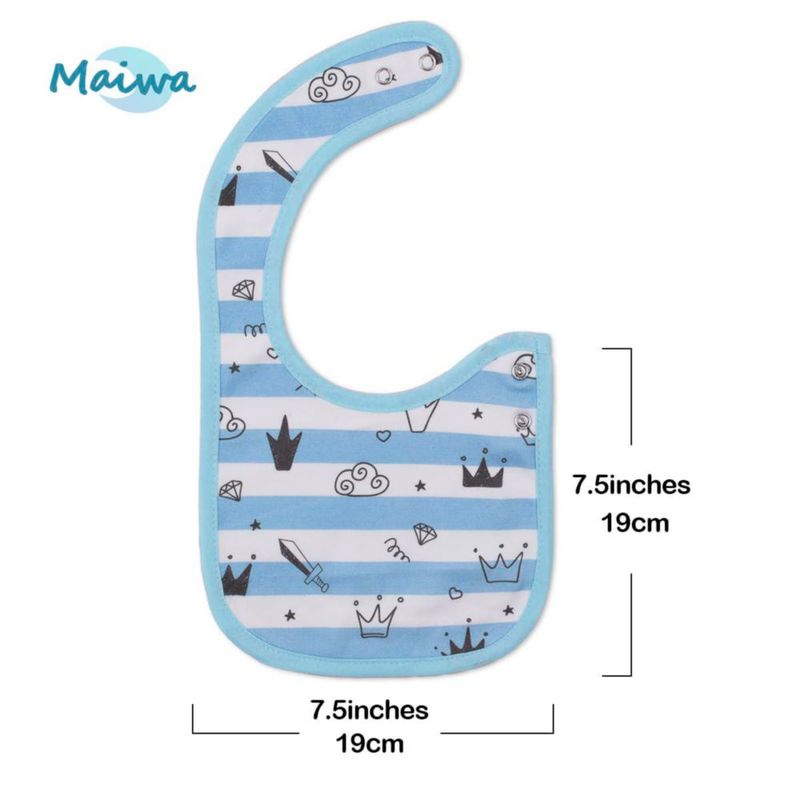 Baberos impermeables de algodón ajustables Maiwa - Pack de 6