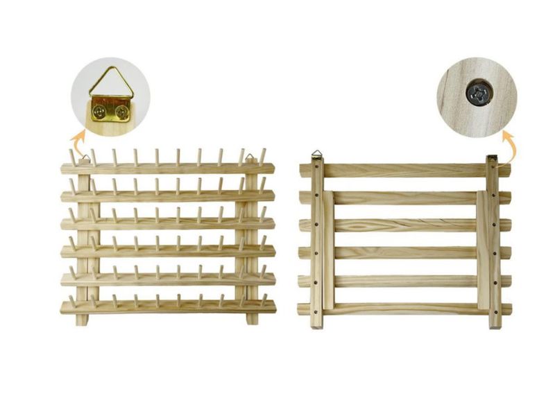 Porta-hilos de madera wennuo 60 carretes con ganchos