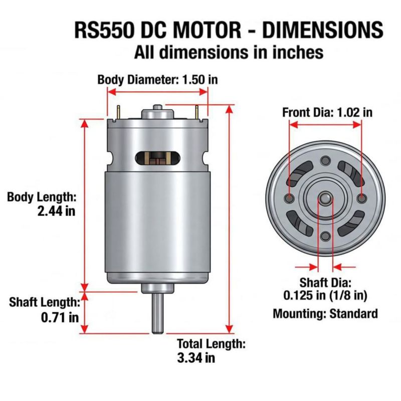 Motor eléctrico POLYNX RS550 12 V 15000 RPM (2 unidades)