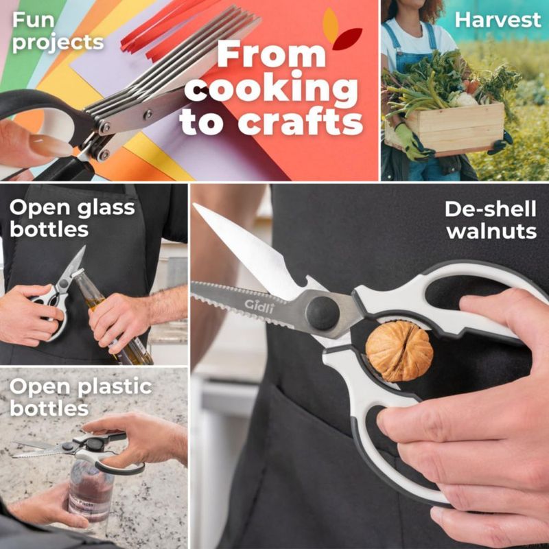 Juego de tijeras Gidli de 5 hojas para hierbas y cocina