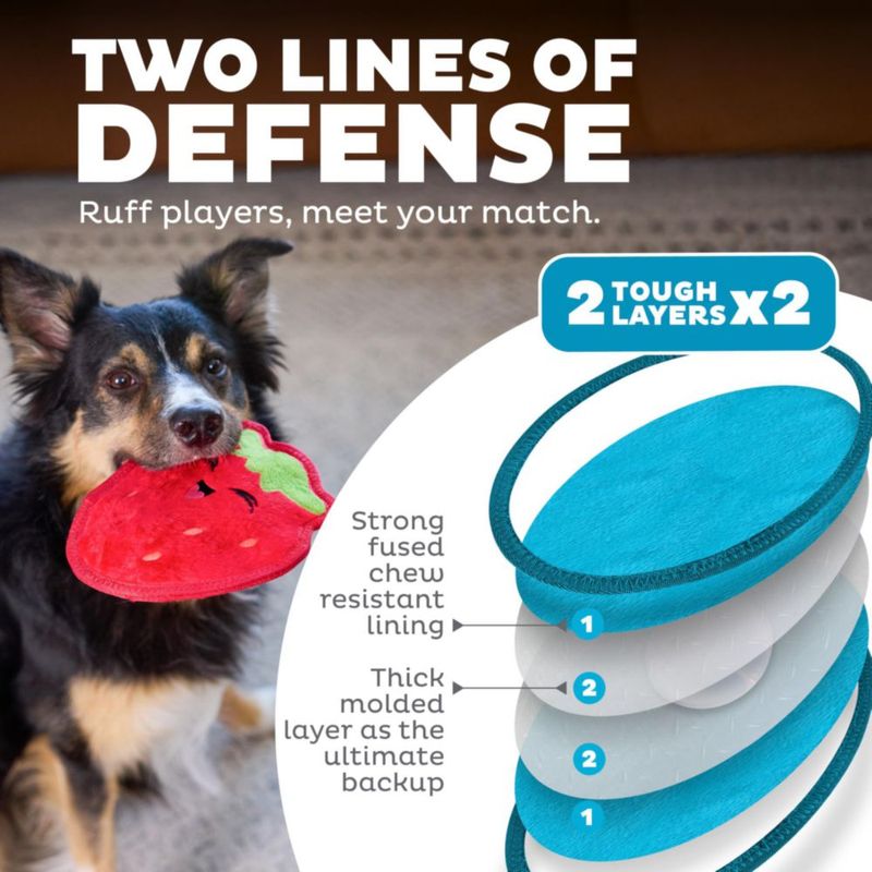 Juguete para perro Outward Hound Tough Skinz 20 cm diseño fresa con silbido
