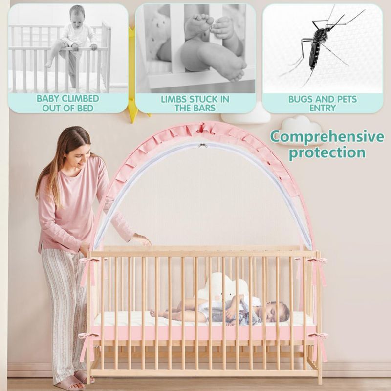 Toldo protector para cuna Zkaitoy Pop Up de malla transpirable seguridad para bebé