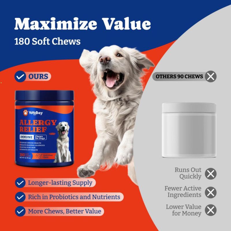 Masticables para Alergias en Perros YoYoBay 180 uds Sabor Pato y Pera