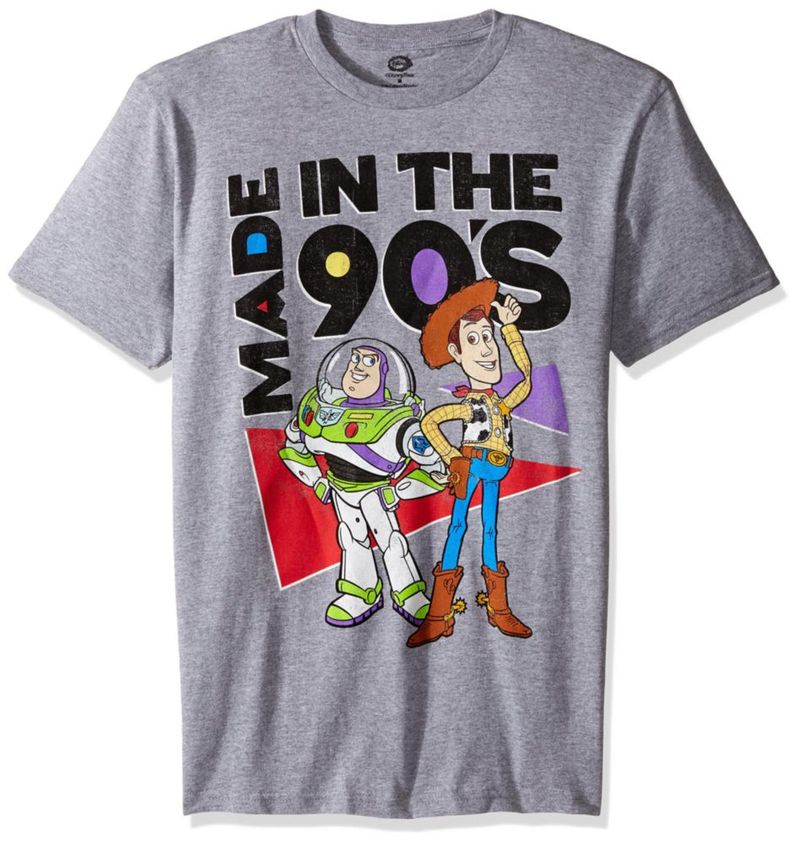 Camiseta Disney Toy Story de los 90 gris jaspeado (talla extra grande)
