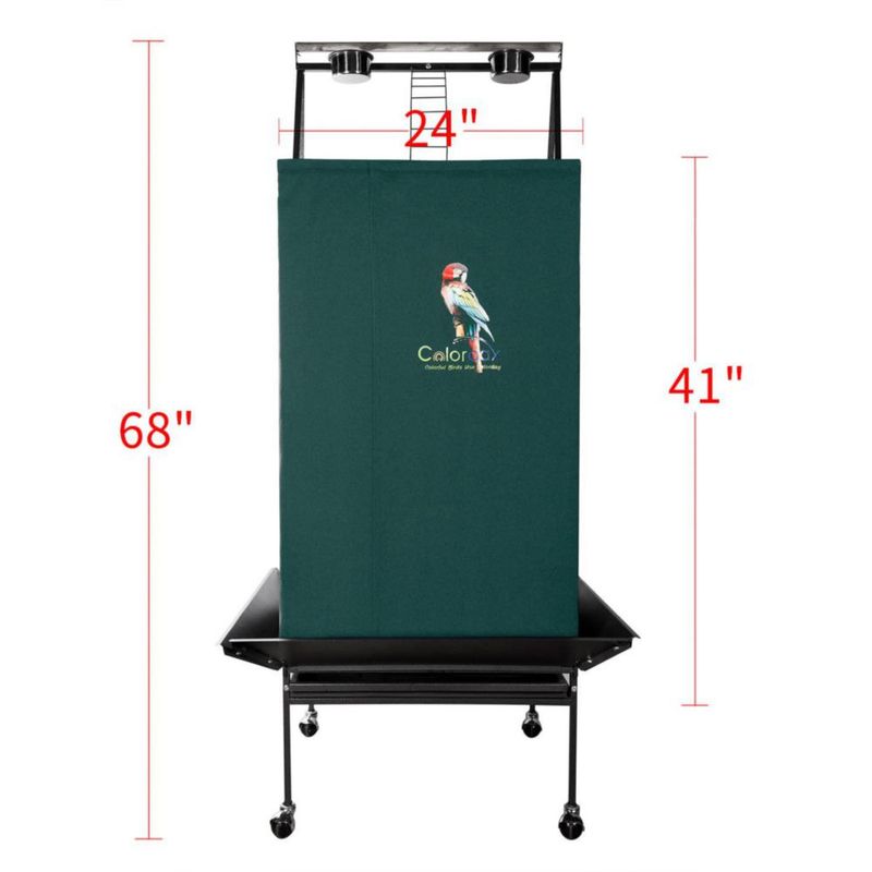 Cubierta para Jaula de Pájaros Colorday 173 cm Verde con Parte Superior de Juego
