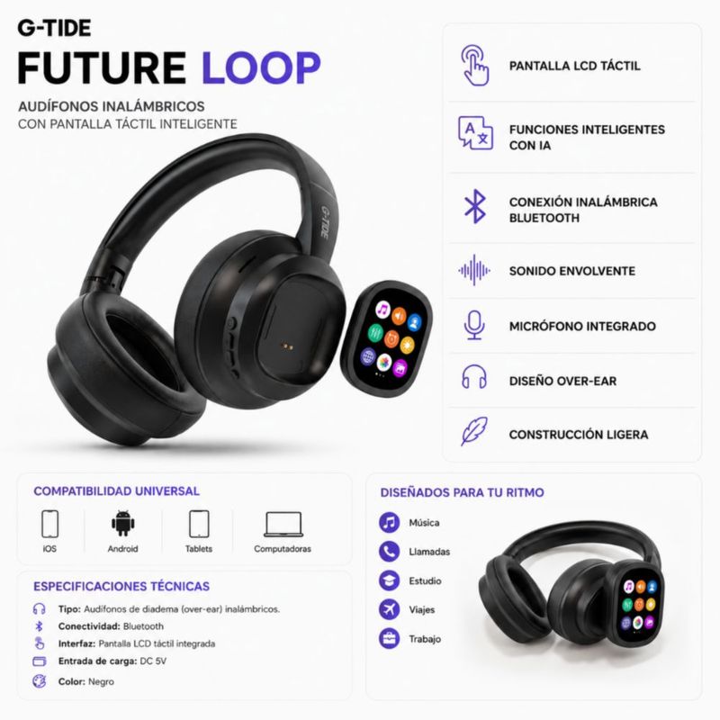 G‑Tide Future Loop + Smartwatch G‑Tide R5
