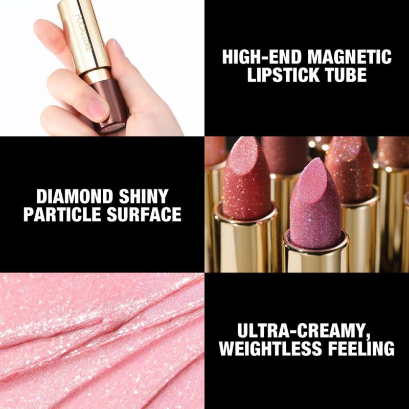 Labial FOCALLURE Metálico Nude Acabado Brillante