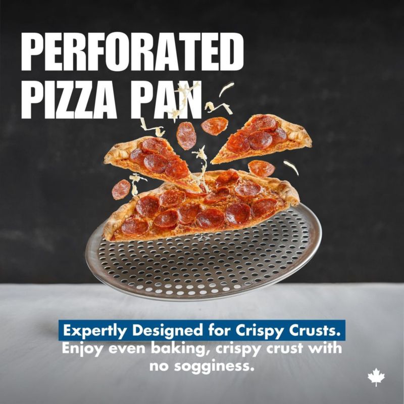 Bandeja para pizza Norjac 36 cm paquete de 2 aluminio perforado