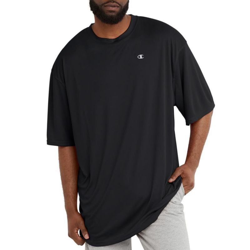 CAMISETA Champion para Hombre Talla M Negro con Tecnología de Absorción de Humedad