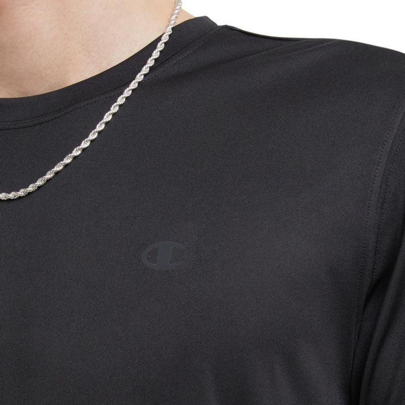 CAMISETA Champion para Hombre Talla M Negro con Tecnología de Absorción de Humedad