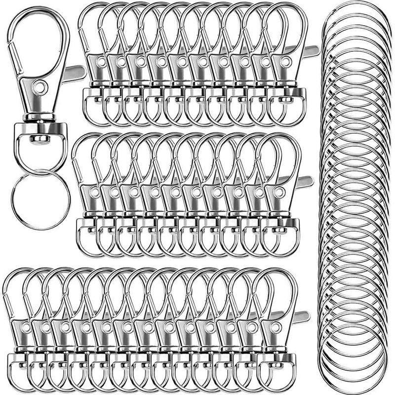 Gancho giratorio para cordón IPXEAD 37 cm plateado – paquete de 120
